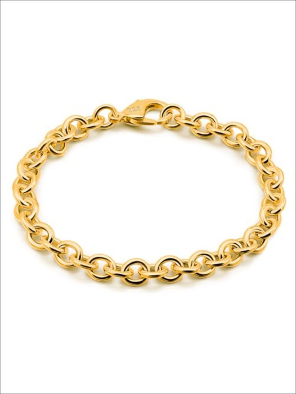 925 Sterling Silver Classic Link Bracelet, Lobster Claw Clasp, Unisex